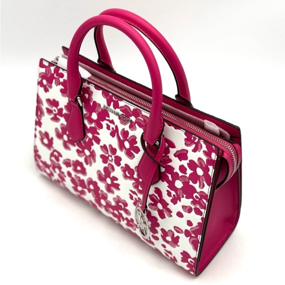 Michael Kors Sheila Medium Floral Print Satchel Bag & Matching Bifold Wallet Set - Picture 6 of 14
